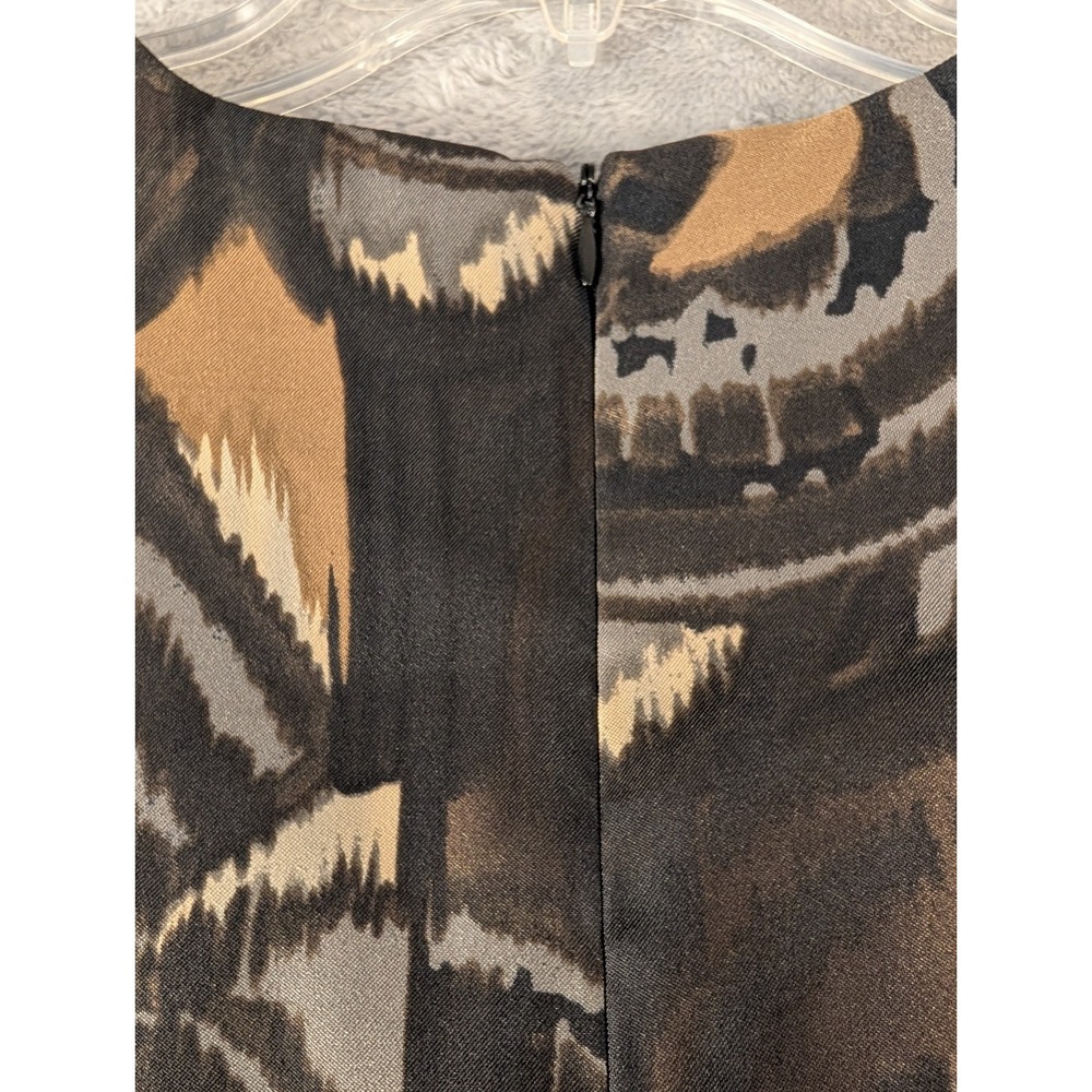 Sleeveless Black Print Dress V-neck Surplice Bodice Belted Wrap Skirt Size 10P - Picture 6 of 11